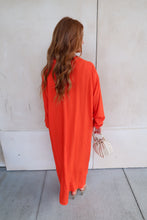 Load image into Gallery viewer, Sunny Day V-Neck Midi Shirts Dress-Tomato