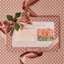 Load image into Gallery viewer, Holiday Satin Pillowcase & Scrunchie 4pc Gift Set