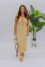 Load image into Gallery viewer, Golden Floral Midi Dress