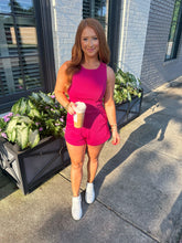 Load image into Gallery viewer, LAX Ribbed High Waisted Short Sets- Magenta