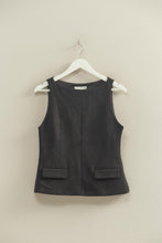 Load image into Gallery viewer, Jani Suede Sleeveless Top-Black