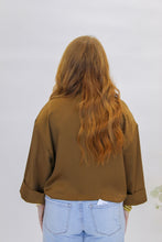 Load image into Gallery viewer, Iris Satin Collar Top/ Jacket- Brown