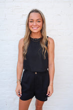 Load image into Gallery viewer, Cooper Linen Pleat Short Set-Black