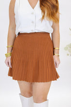 Load image into Gallery viewer, Debbie Knit Pleated Mini Skirt- Rust
