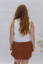 Load image into Gallery viewer, Debbie Knit Pleated Mini Skirt- Rust