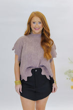 Load image into Gallery viewer, Babe Scallop Side Tie Sleeveless Sweater-Mocha