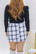 Load image into Gallery viewer, New Me Plaid Tweed Skort-White