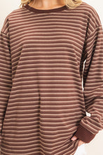 Load image into Gallery viewer, Fireside Stripe Top Set-Brown