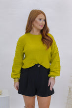 Load image into Gallery viewer, Wild Soul Puff Sleeve Sweater-Lime