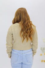 Load image into Gallery viewer, Teddi Cable Knit Cardigan- Taupe