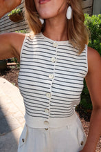 Load image into Gallery viewer, Kylie Stripped Cardigan Vest-Cream