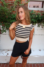 Load image into Gallery viewer, Dune Striped Off Shoulder Top-Taupe