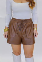Load image into Gallery viewer, Toni Faux Leather Shorts-Camel