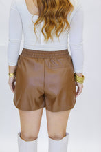 Load image into Gallery viewer, Toni Faux Leather Shorts-Camel