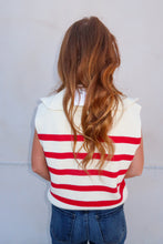 Load image into Gallery viewer, Carrie Striped Sweater Top- Red