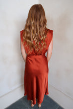 Load image into Gallery viewer, Cindy Cowl Midi Dress- Rust