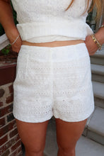 Load image into Gallery viewer, My Forever Eyelet Short Set- White