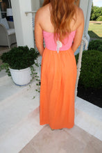Load image into Gallery viewer, Mel Contrast Strapless Linen Maxi Dress