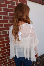 Load image into Gallery viewer, Ella Textured Cape Top- Cream