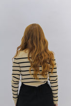 Load image into Gallery viewer, Chandler Striped Cropped Mock Neck Sweater