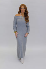 Load image into Gallery viewer, Victoria Off Shoulder Ribbed Sweater Dress