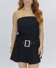 Load image into Gallery viewer, Abella Strapless Belted Tube Mini Dress- Black
