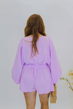 Load image into Gallery viewer, Lilla Smocked V Neck Romper- Lavender