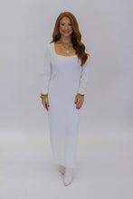 Load image into Gallery viewer, Beckett Fuzzy Knit Midi Dress- Cream