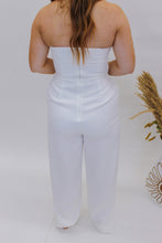 Load image into Gallery viewer, Forever Classy Strapless V Neck Jumpsuit- White