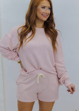 Load image into Gallery viewer, So Comfy Sweatshirt & Shorts Set- Pastel Pink