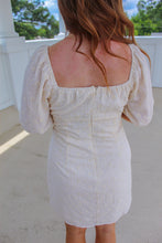 Load image into Gallery viewer, Tinsley Puff Sleeve Shirred Neck Dress- Cream