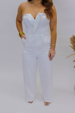 Load image into Gallery viewer, Forever Classy Strapless V Neck Jumpsuit- White