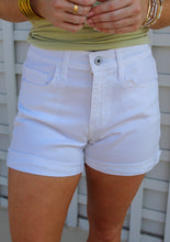 Load image into Gallery viewer, White Rolled Cuff Shorts