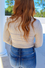 Load image into Gallery viewer, Carly Rib Knit Ruched Crop Top-Oatmeal