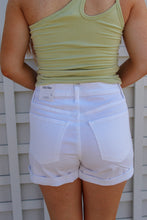 Load image into Gallery viewer, White Rolled Cuff Shorts