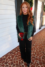 Load image into Gallery viewer, Madeline Faux Fur Open Vest- Green
