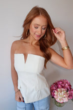 Load image into Gallery viewer, In Time Strapless Top- White
