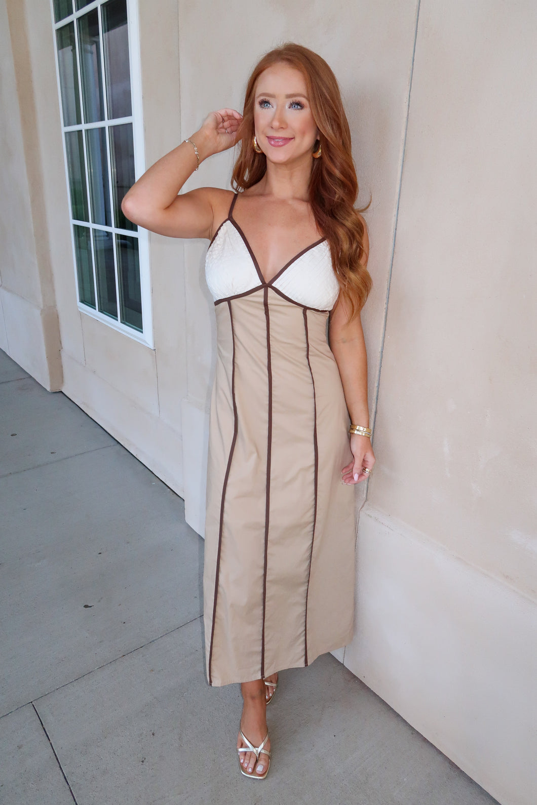 Cooper Midi Dress- Taupe