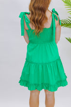 Load image into Gallery viewer, Shine Bright Smocked Mini Dress- Green
