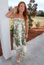 Load image into Gallery viewer, Willow Floral Scalloped Midi Dress-Olive
