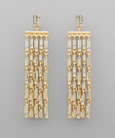 Baguette Crystal Row Earrings