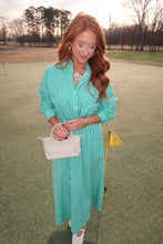 Load image into Gallery viewer, Clubhouse Striped Button Up- Green
