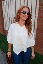 Load image into Gallery viewer, Wrapped In Warmth Knit Poncho-Cream
