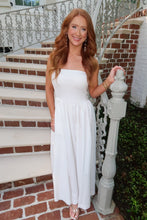 Load image into Gallery viewer, Bella Strapless Flowy Dress-White
