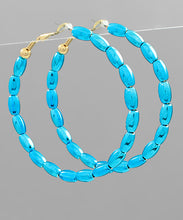 Load image into Gallery viewer, Rice Ball Beads Round Hoops
