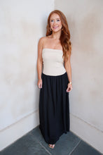 Load image into Gallery viewer, Hazel Strapless Midi Dress-Black
