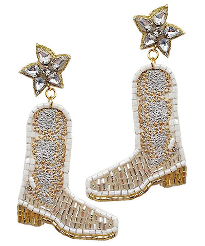 Crystal & Beaded Boots Earrings