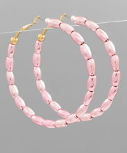 Load image into Gallery viewer, Rice Ball Beads Round Hoops
