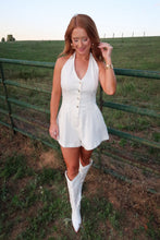 Load image into Gallery viewer, Small Town Talk Romper- White
