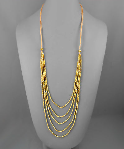 Gold Beaded Layer Necklace